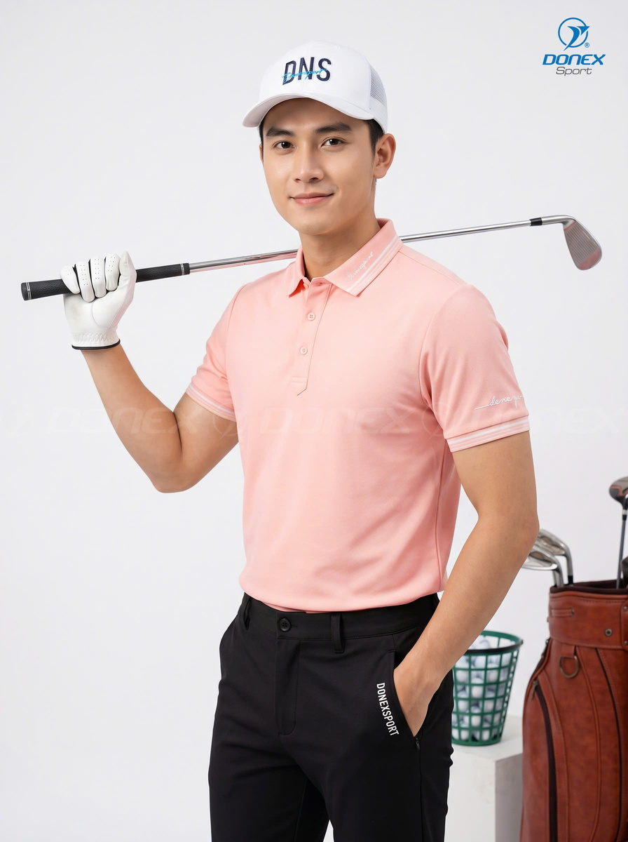 Áo thể thao nam MC-9156 Hồng phối trắng